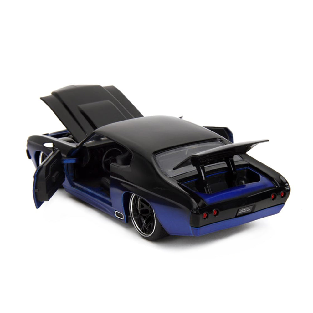 Jada 1:24 Scale Pink Slips 1971 Cheverlot Chevelle SS Blue Black Diecast Car