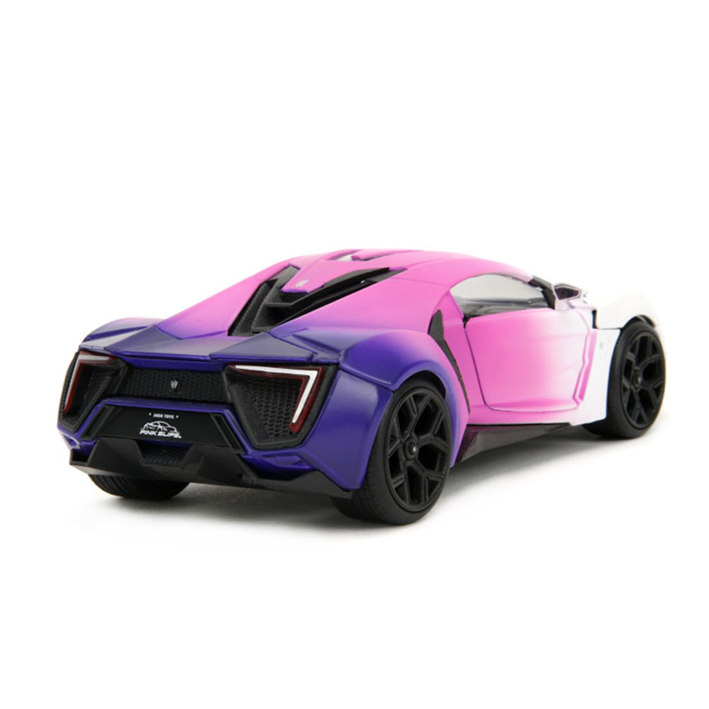 Jada 1:24 Scale Pink Slips Lykan Hypersport White Pink Purple Gradient Diecast Car