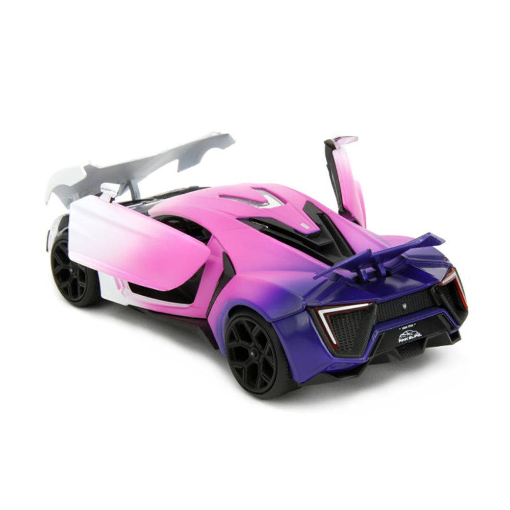 Jada 1:24 Scale Pink Slips Lykan Hypersport White Pink Purple Gradient Diecast Car