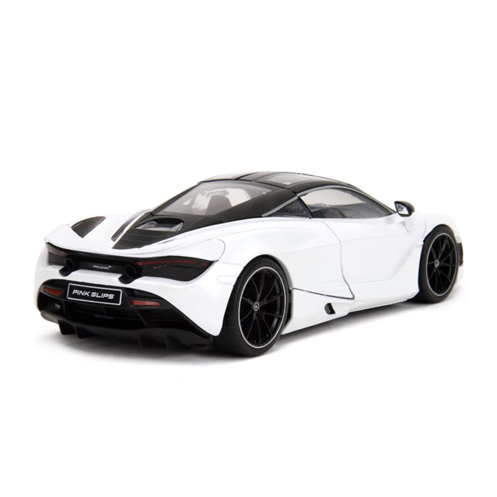 Jada 1:24 Scale Pink Slips Mclaren 720S White With Black Top Diecast Model