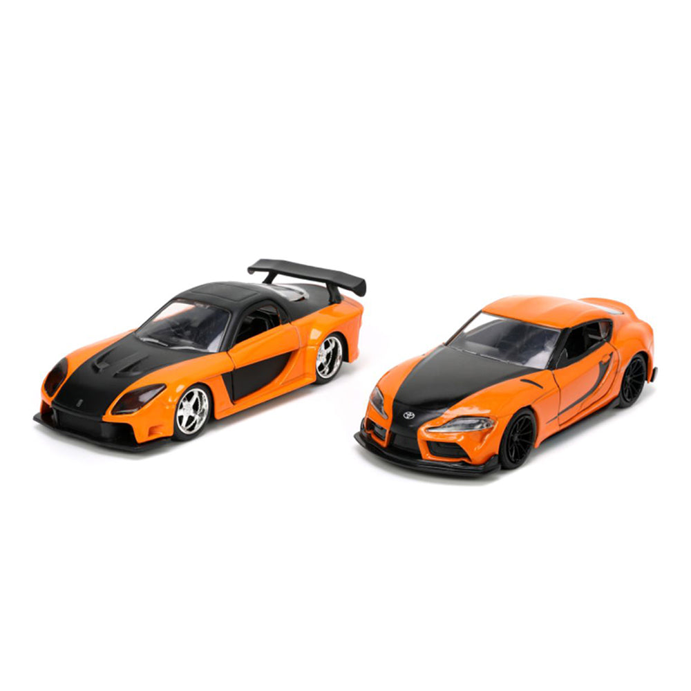 Jada 1:32 Scale Fast & Furious Han's Mazda RX-7 & Toyota GR Supra Diecast Car