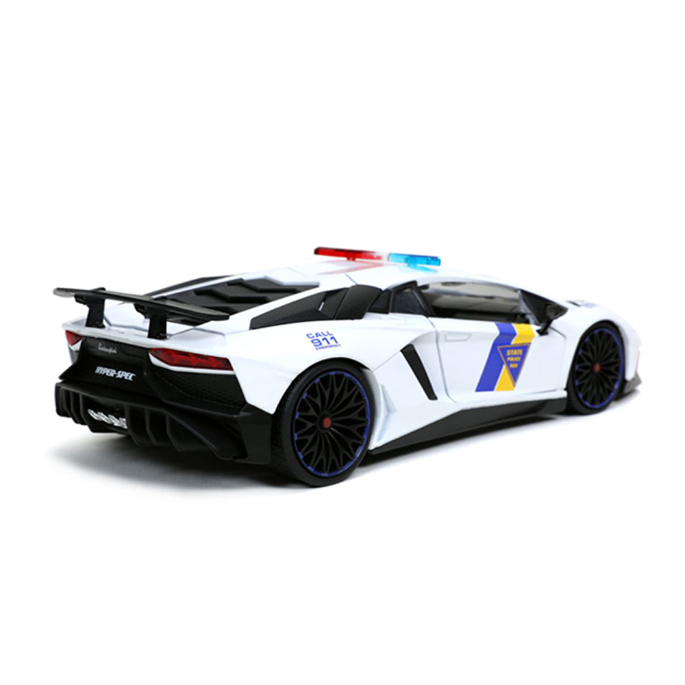 Jada 1:24 Scale Hyperspec 2017 Lamborghini Aventador SV White Diecast Car