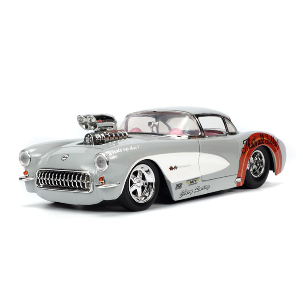 Jada 1:24 Scale Looney Tunes 1957 Chevrolet Corvette & Bugs Figure Diecast Toy