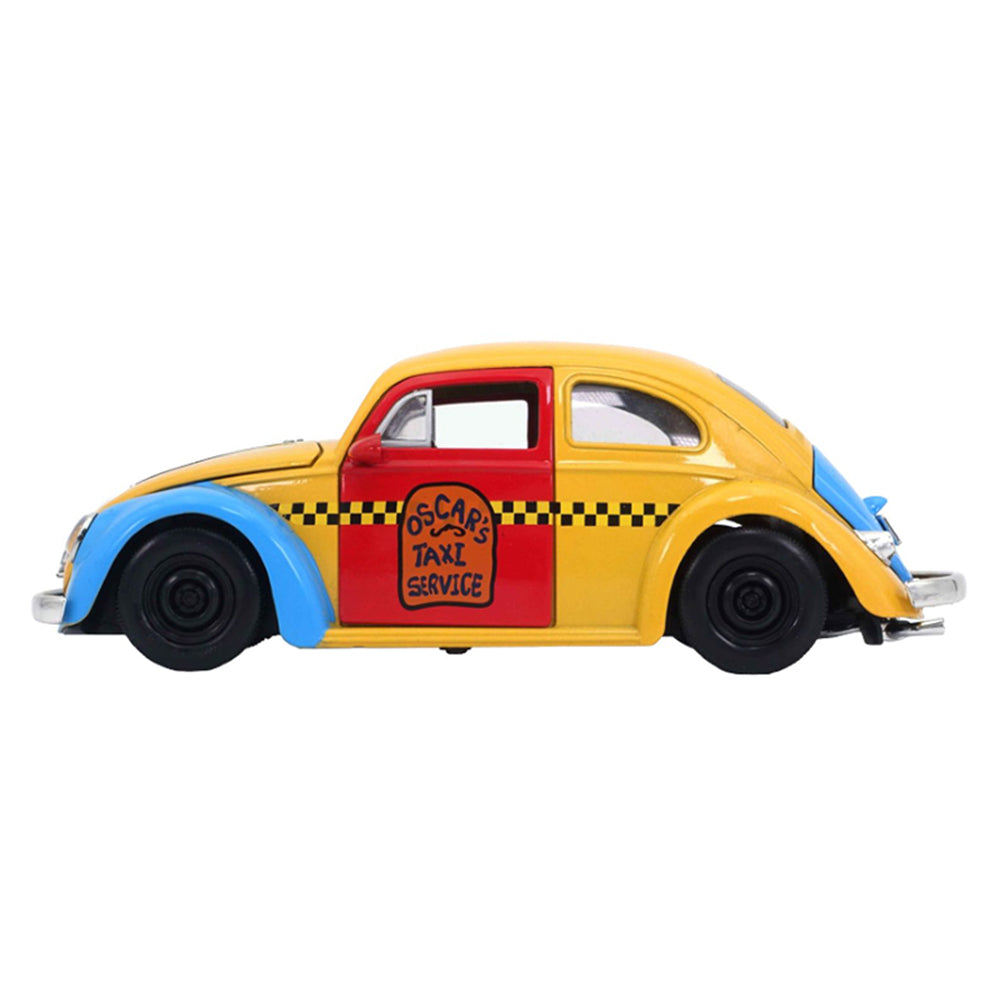 Jada 1:24 Scale Sesame Street 1959 Volkswagen Beetle Taxi & Oscar The Grouch Model