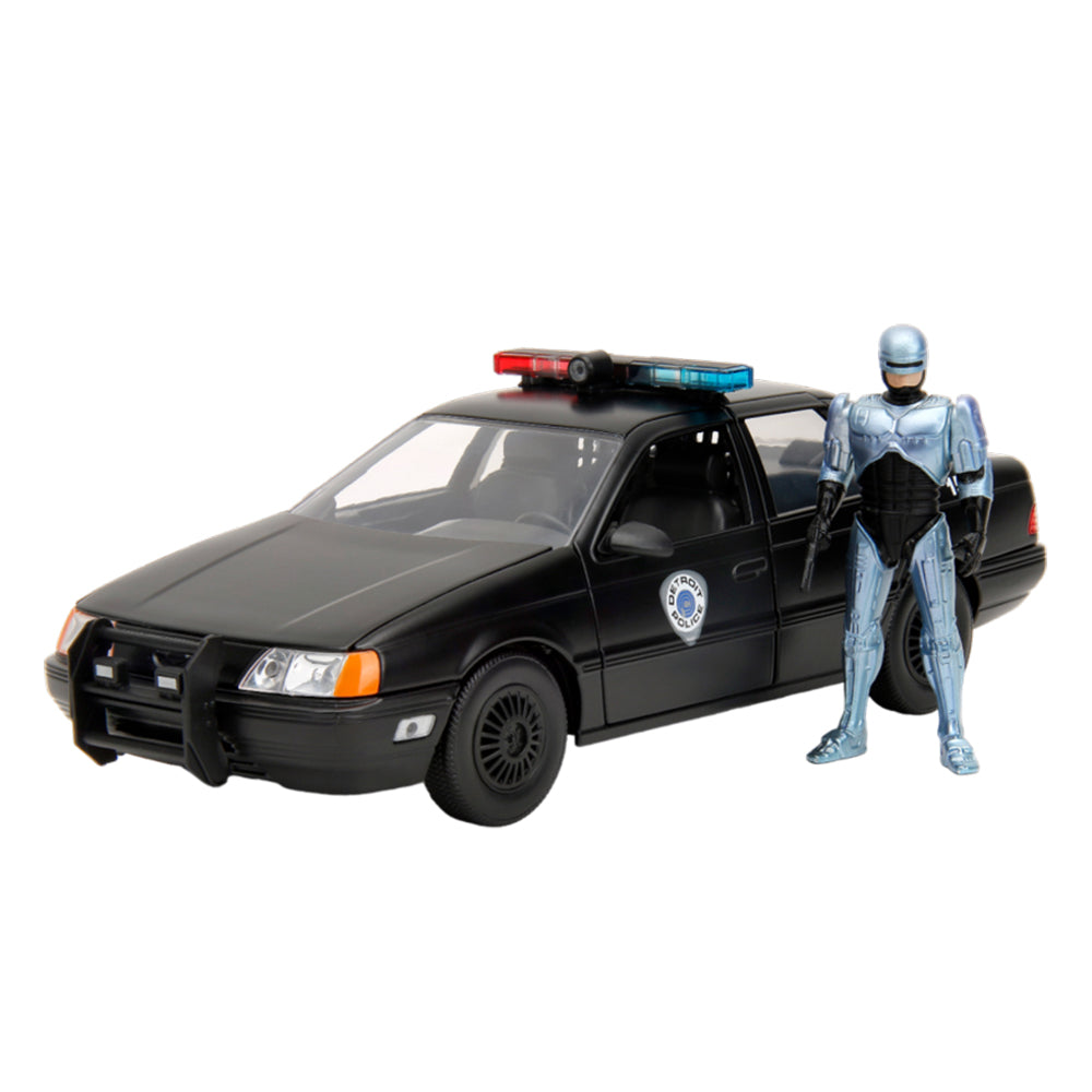 Jada 1:24 Scale 1986 Ocp Ford Taurus & Robocop Figure Police Car Diecast Model
