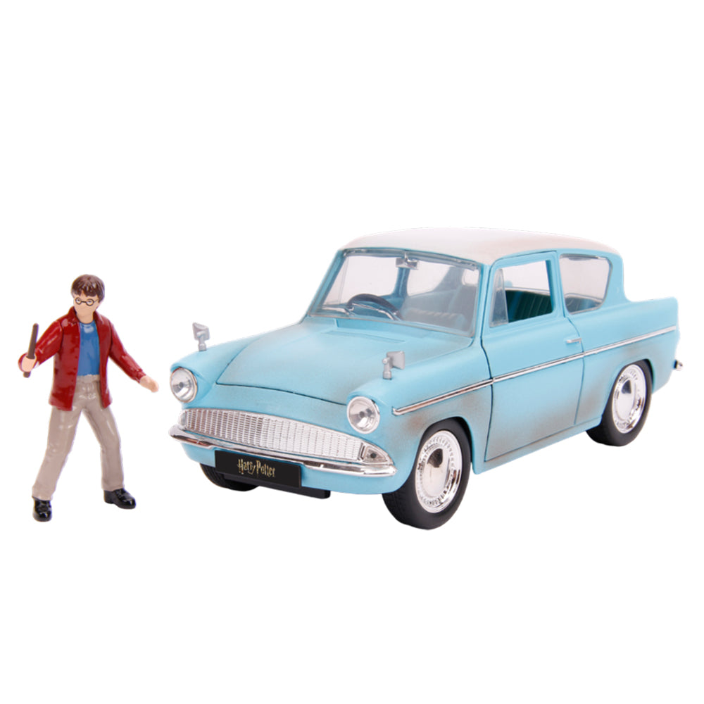 Jada 1:24 Scale Hollywood Ride Harry Potter 1959 Ford Anglia With Figure Diecast Model
