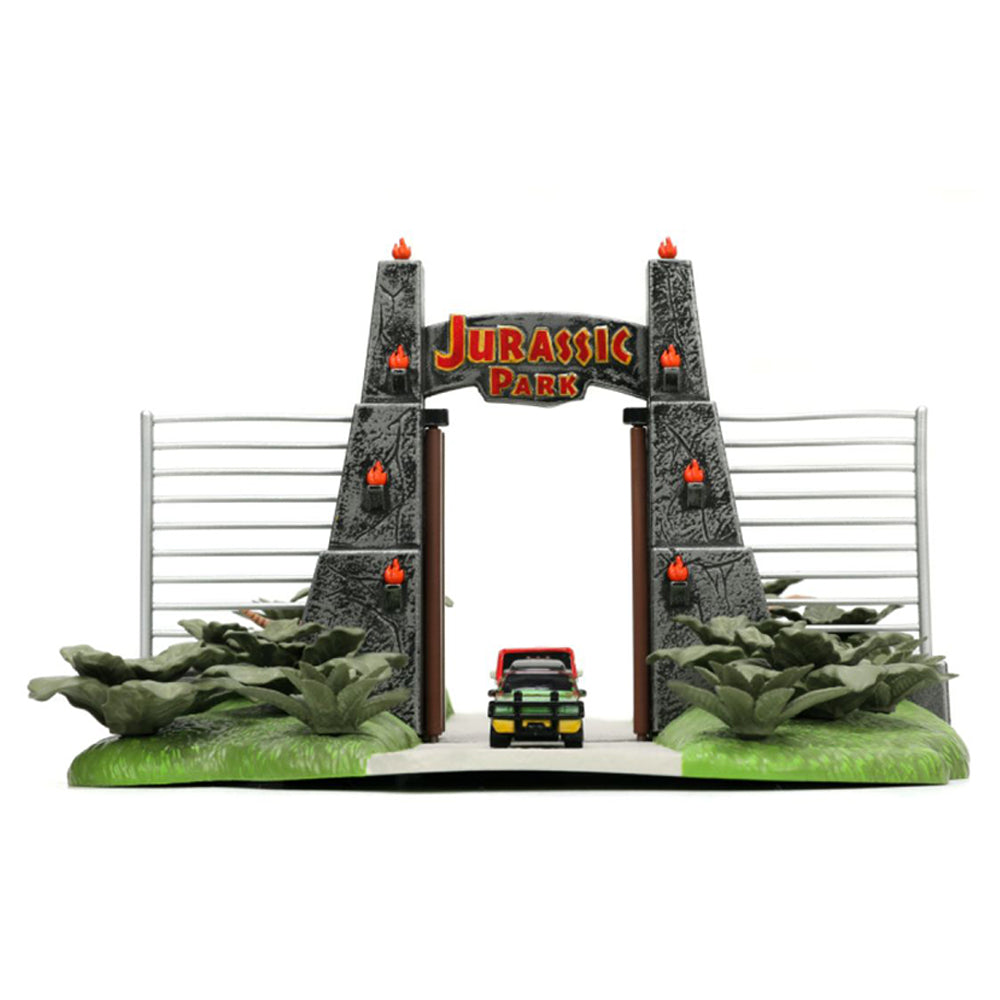 Jada Jurassic Park Nano Scene Diorama With Jeep Wrangler & Ford Explorer Model