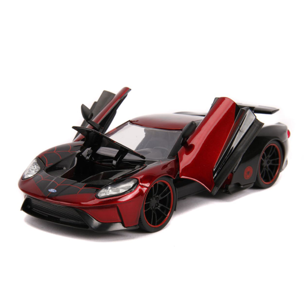 Jada 1:24 Scale Marvel Spider Man Miles Morales With 2017 Ford GT Diecast Model