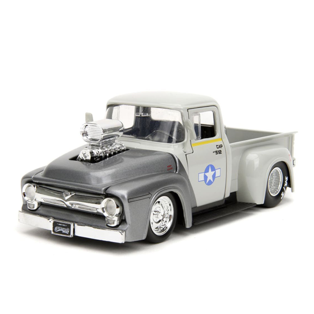 Jada 1:24 Scale Street Fighter Ford F-100 1956 Pickup & Guile Figure Diecast Model