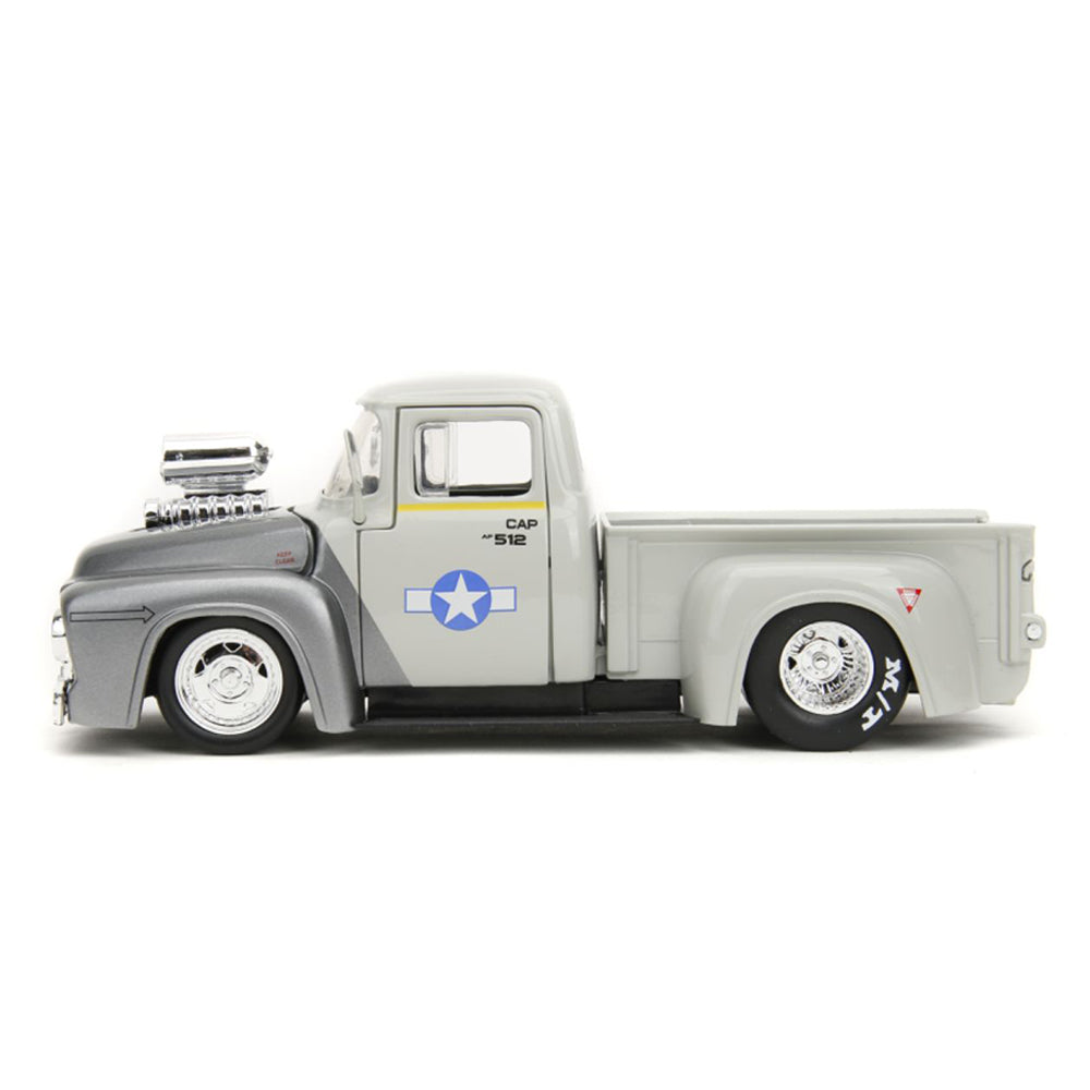 Jada 1:24 Scale Street Fighter Ford F-100 1956 Pickup & Guile Figure Diecast Model