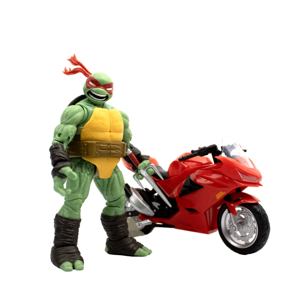 The Loyal Subjects Teenage Mutant Ninja Turtles Raphael Ninja & Motorcycle Model