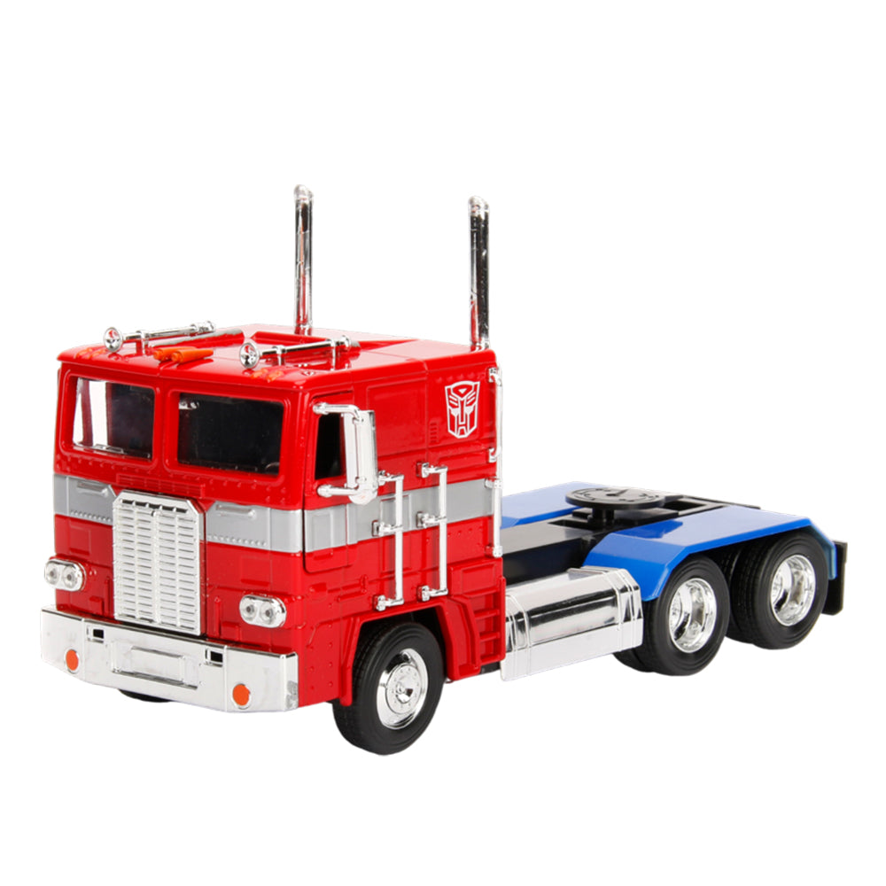 Jada 1:24 Scale Transformers TV Optimus Prime & Robot On Chassis Diecast Model