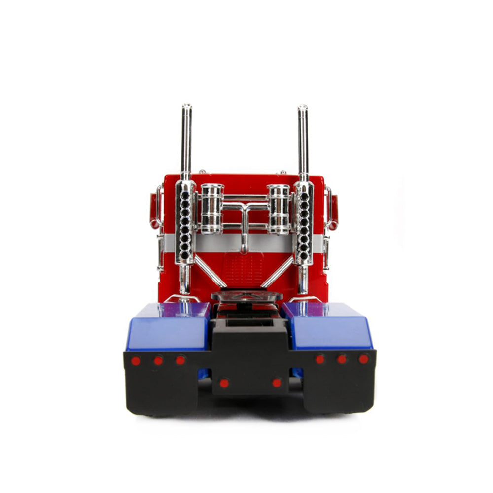 Jada 1:24 Scale Transformers TV Optimus Prime & Robot On Chassis Diecast Model