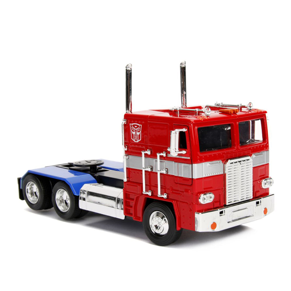 Jada 1:24 Scale Transformers TV Optimus Prime & Robot On Chassis Diecast Model