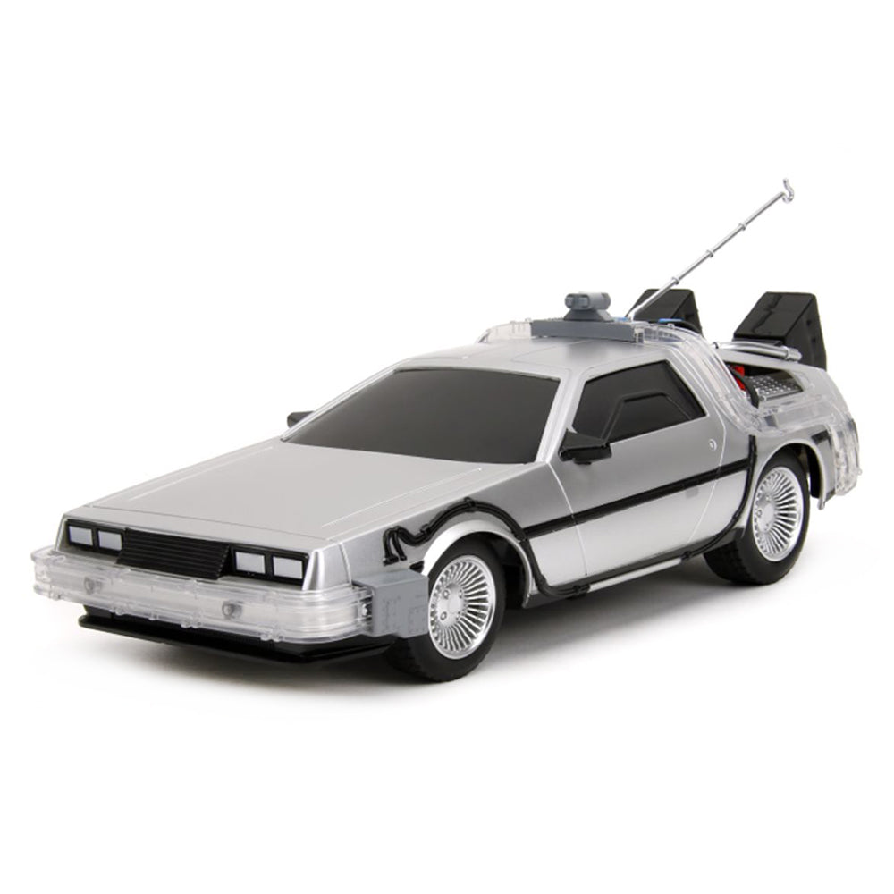 Jada 1:16 Scale Back To The Future Time Machine RC Vehicle With Light Up Function