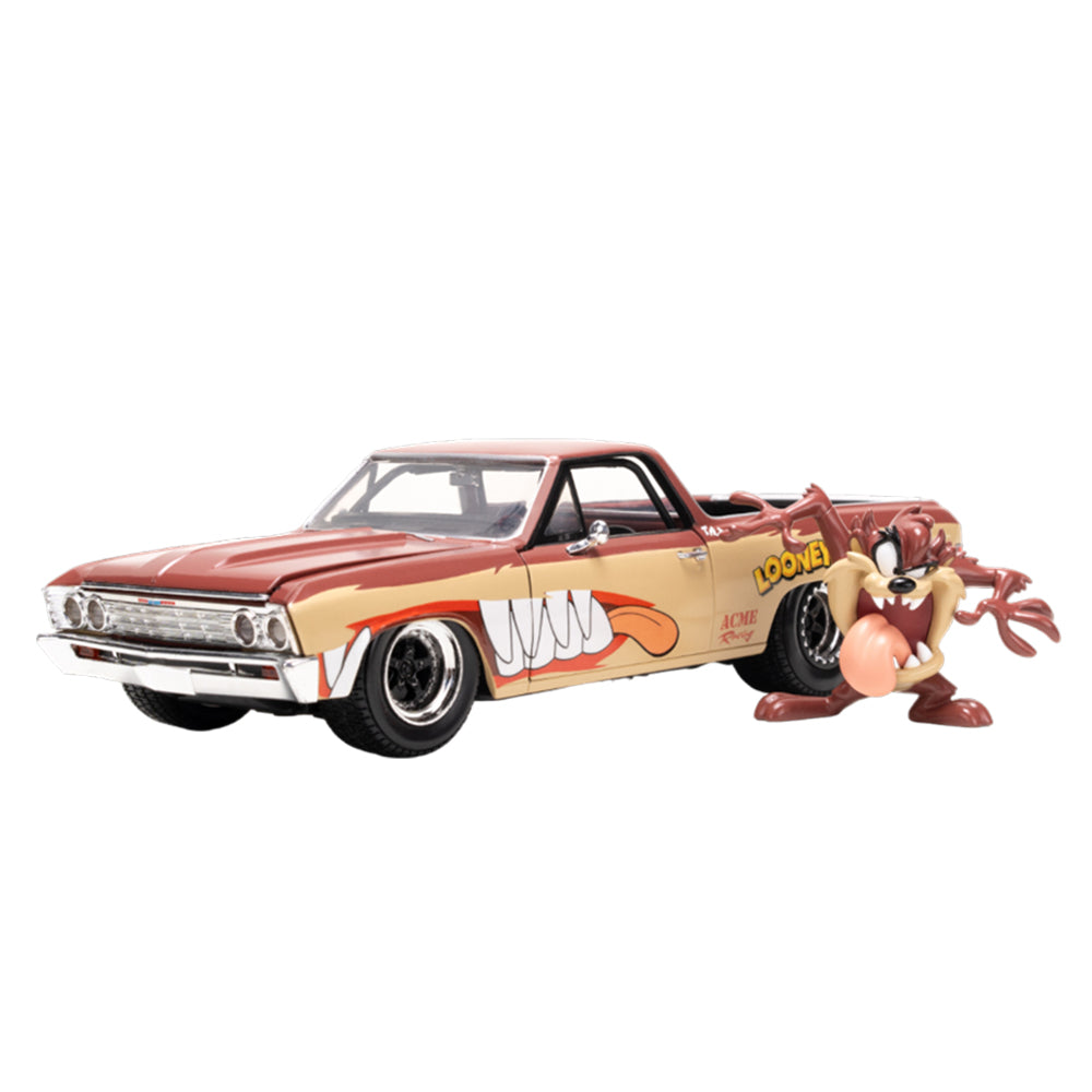 Jada 1:24 Scale Looney Tunes Chevy El Camino With Tassie Devil Diecast Vehicle Model