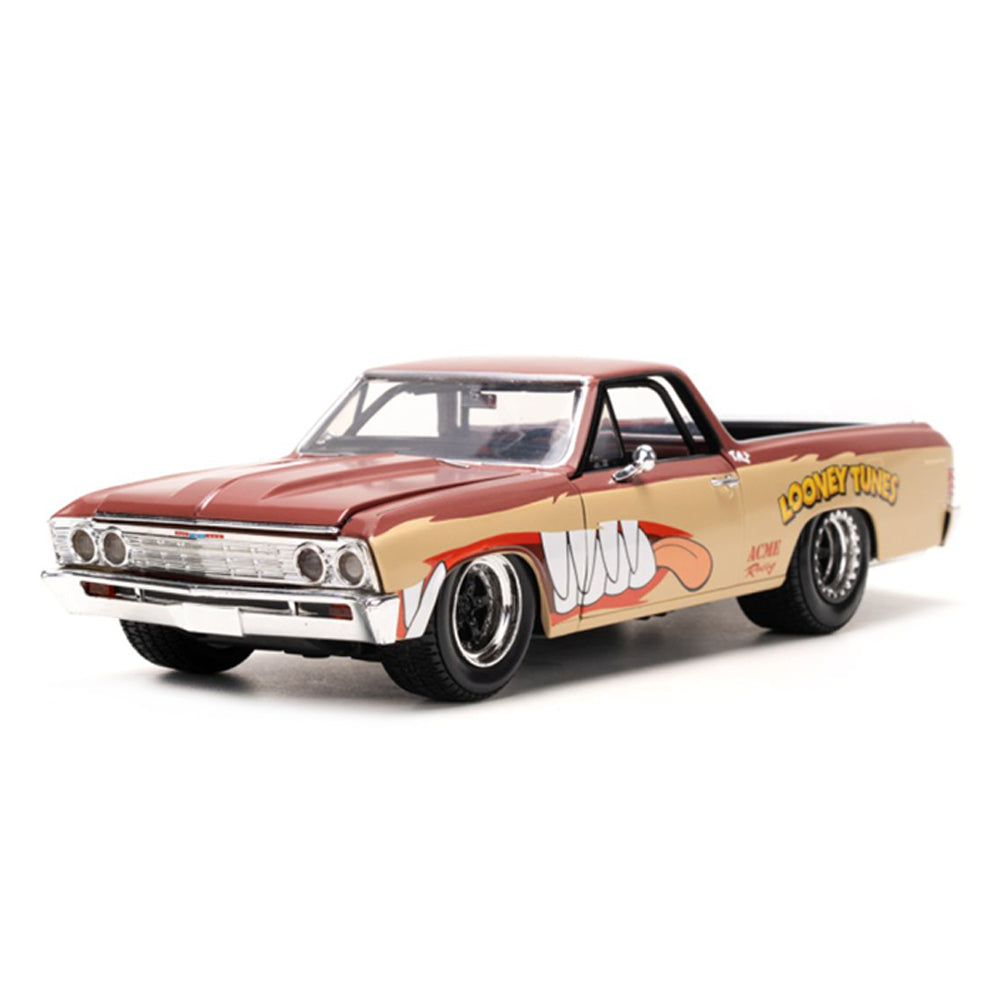 Jada 1:24 Scale Looney Tunes Chevy El Camino With Tassie Devil Diecast Vehicle Model