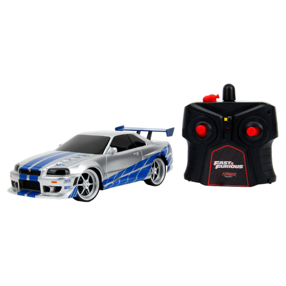 Jada 1:24 Scale Fast & Furious 2002 Nissan Skyline GT-R BNR34 Remote Control Car Model