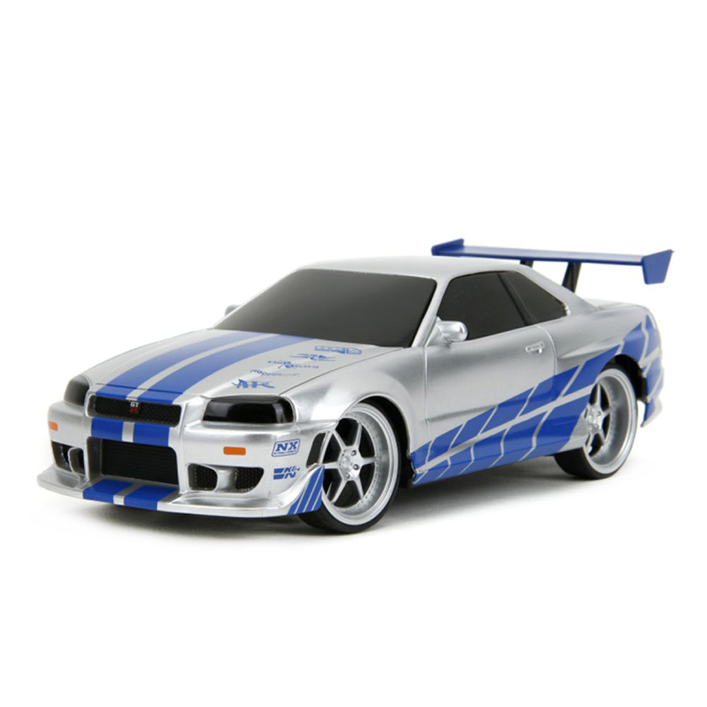 Jada 1:24 Scale Fast & Furious 2002 Nissan Skyline GT-R BNR34 Remote Control Car Model