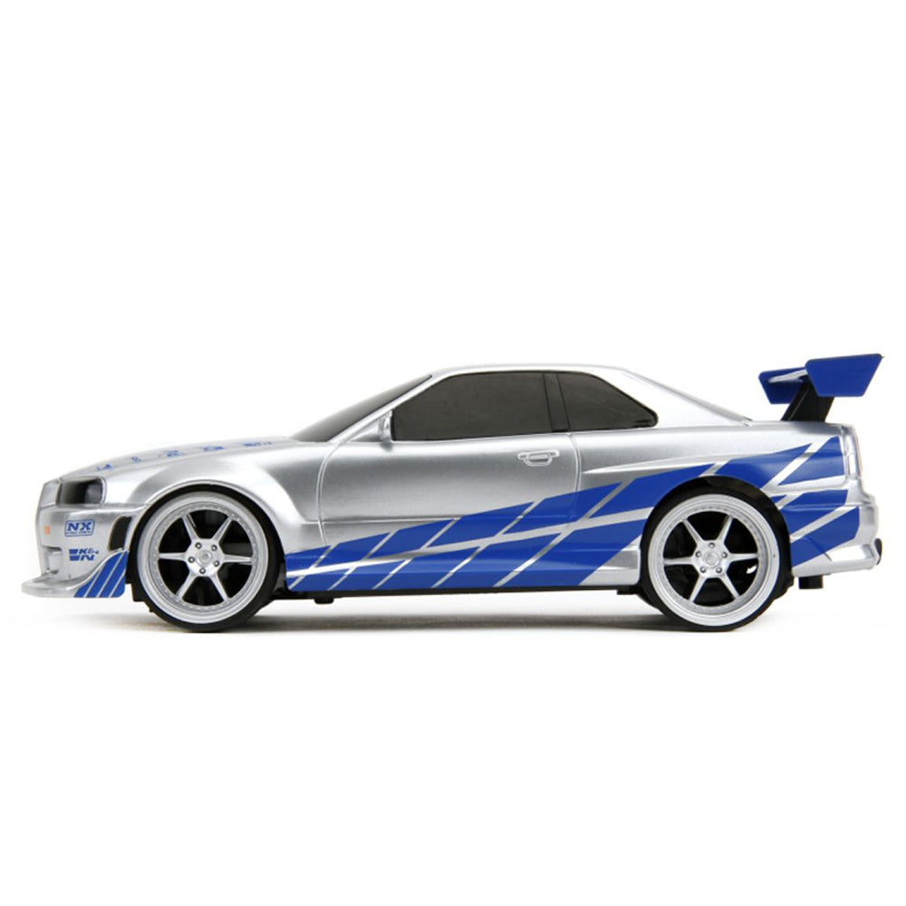 Jada 1:24 Scale Fast & Furious 2002 Nissan Skyline GT-R BNR34 Remote Control Car Model