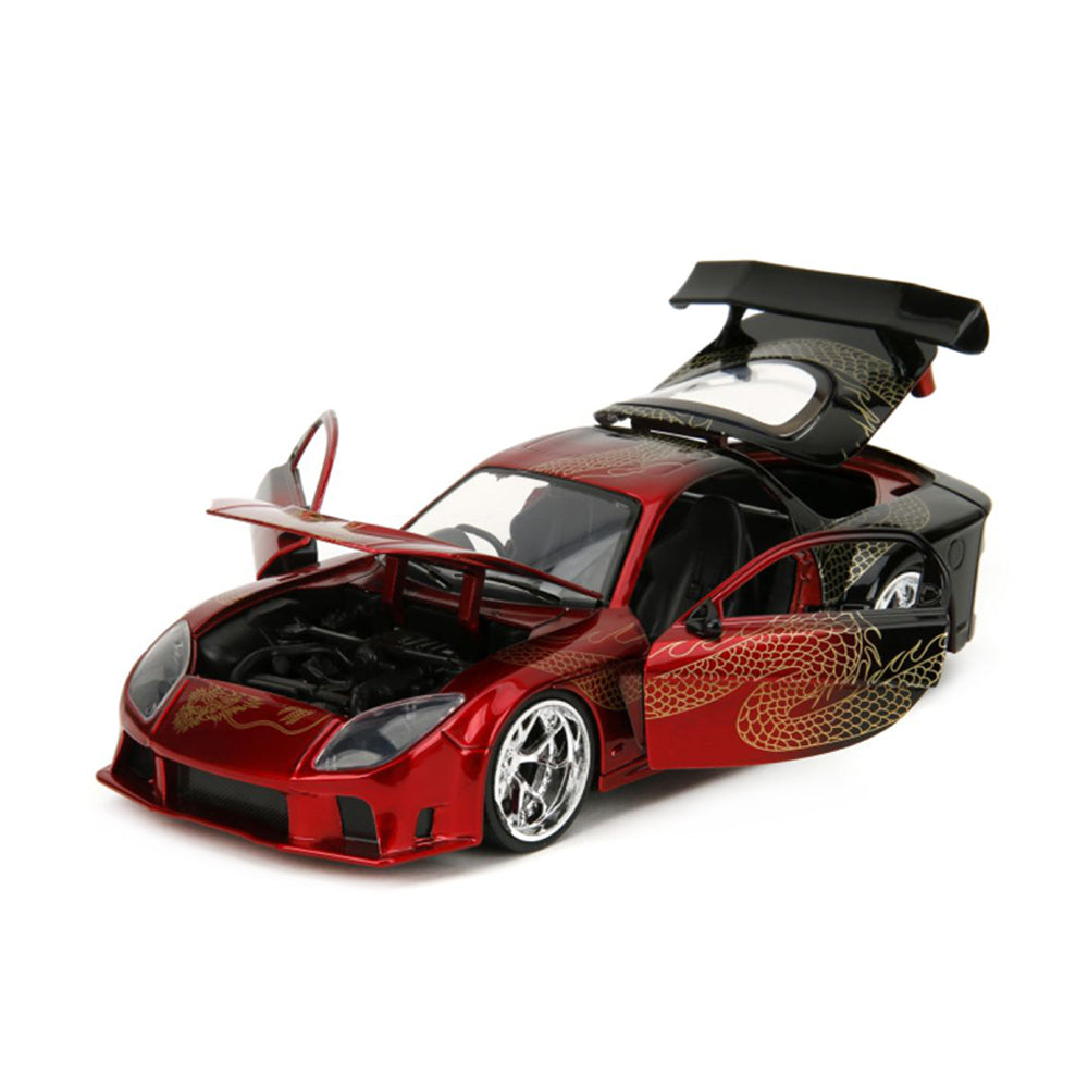 Jada 1:24 Scale Pink Slips 1995 Mazda RX7 Widebody Red Black Diecast Model