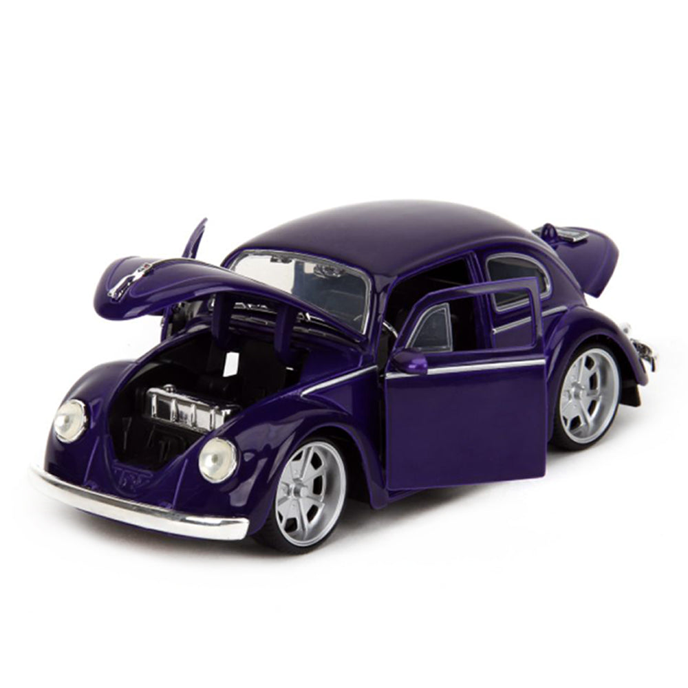 Jada 1:24 Scale Volkswagen Beetle Car With Wednesday Addams & Thing Diecast Toy