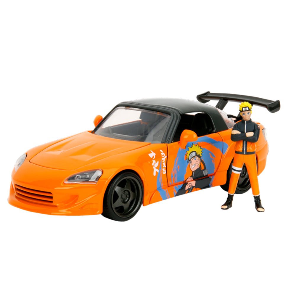 Jada 1:24 Scale Naruto 2001 Honda S2000 With Naruto Figure Diecast Vehicle Toy