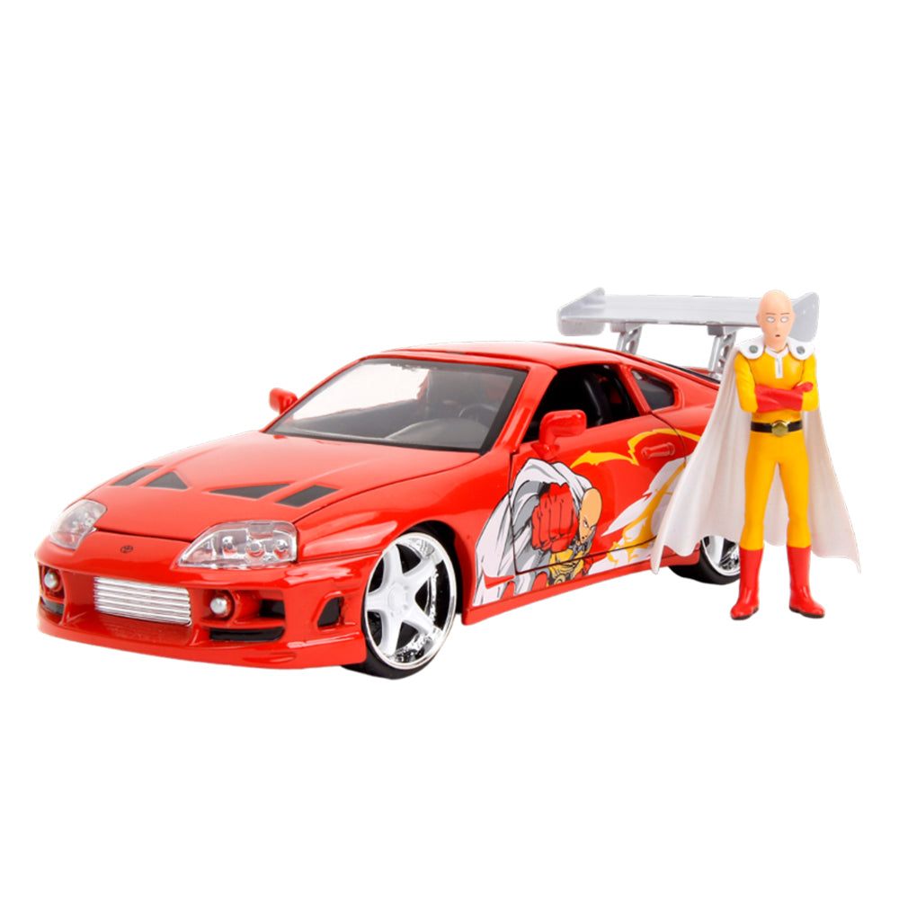 Jada 1:24 Scale One Punch Man 1995 Toyota Supra With Saitama Diecast Vehicle