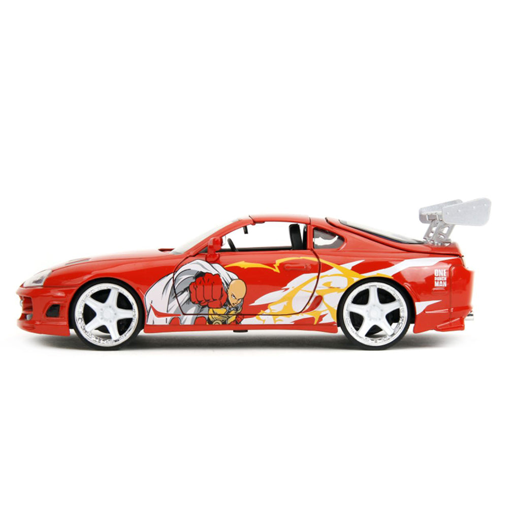 Jada 1:24 Scale One Punch Man 1995 Toyota Supra With Saitama Diecast Vehicle
