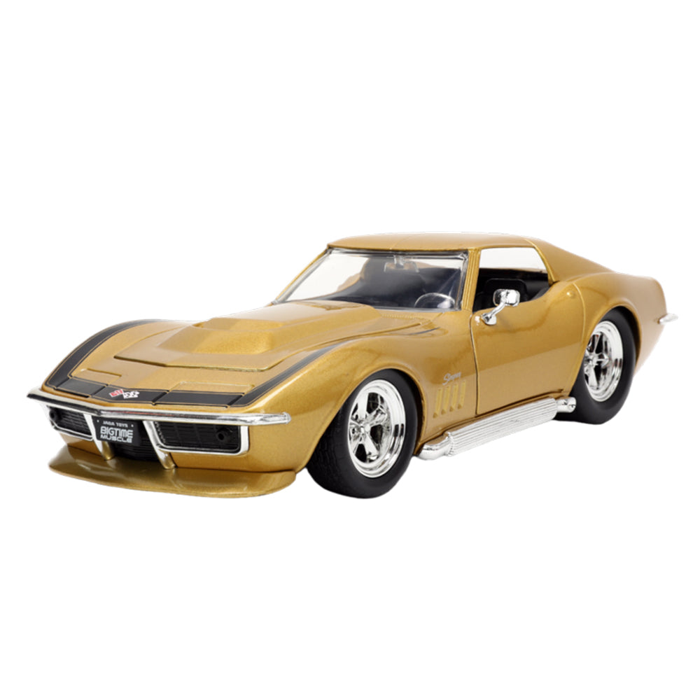 Jada 1:24 Scale Big Time Muscle 1969 Corvette Stingray Gold Diecast Vehicle