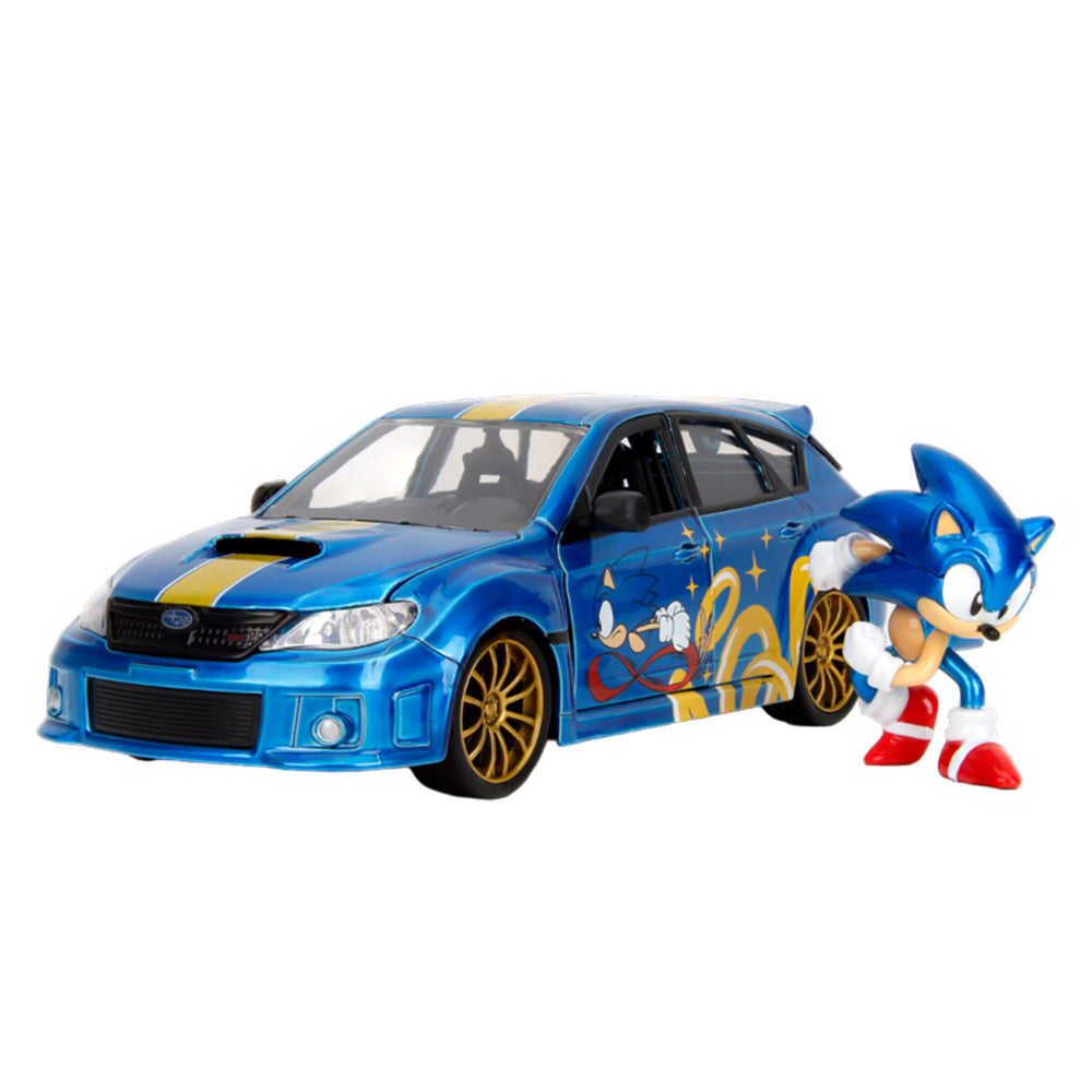 Jada 1:24 Scale 2012 Subaru Impreza WRX STI With Sonic Figure Diecast Model
