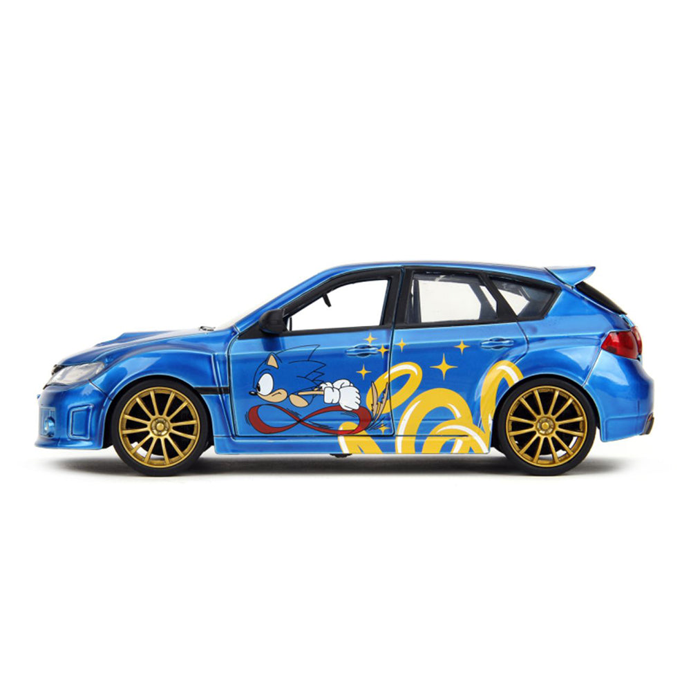 Jada 1:24 Scale 2012 Subaru Impreza WRX STI With Sonic Figure Diecast Model