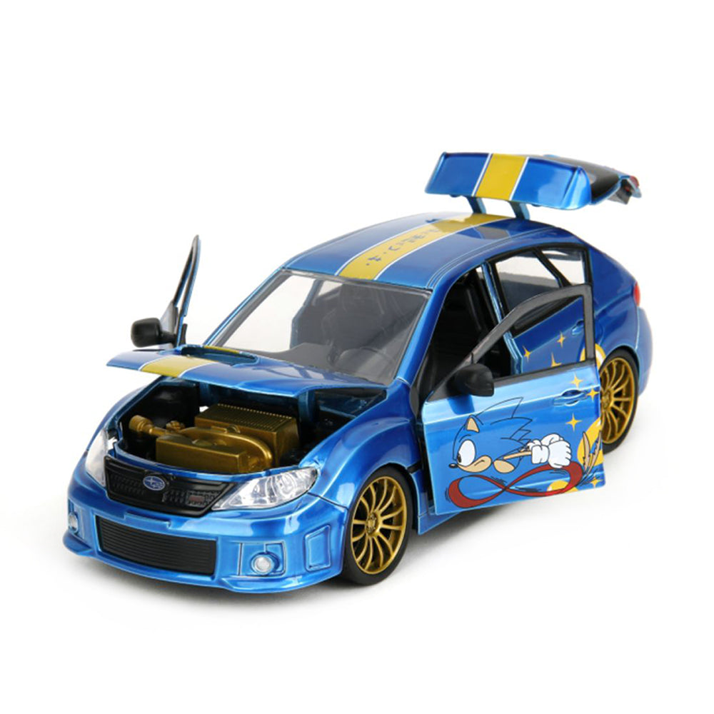 Jada 1:24 Scale 2012 Subaru Impreza WRX STI With Sonic Figure Diecast Model