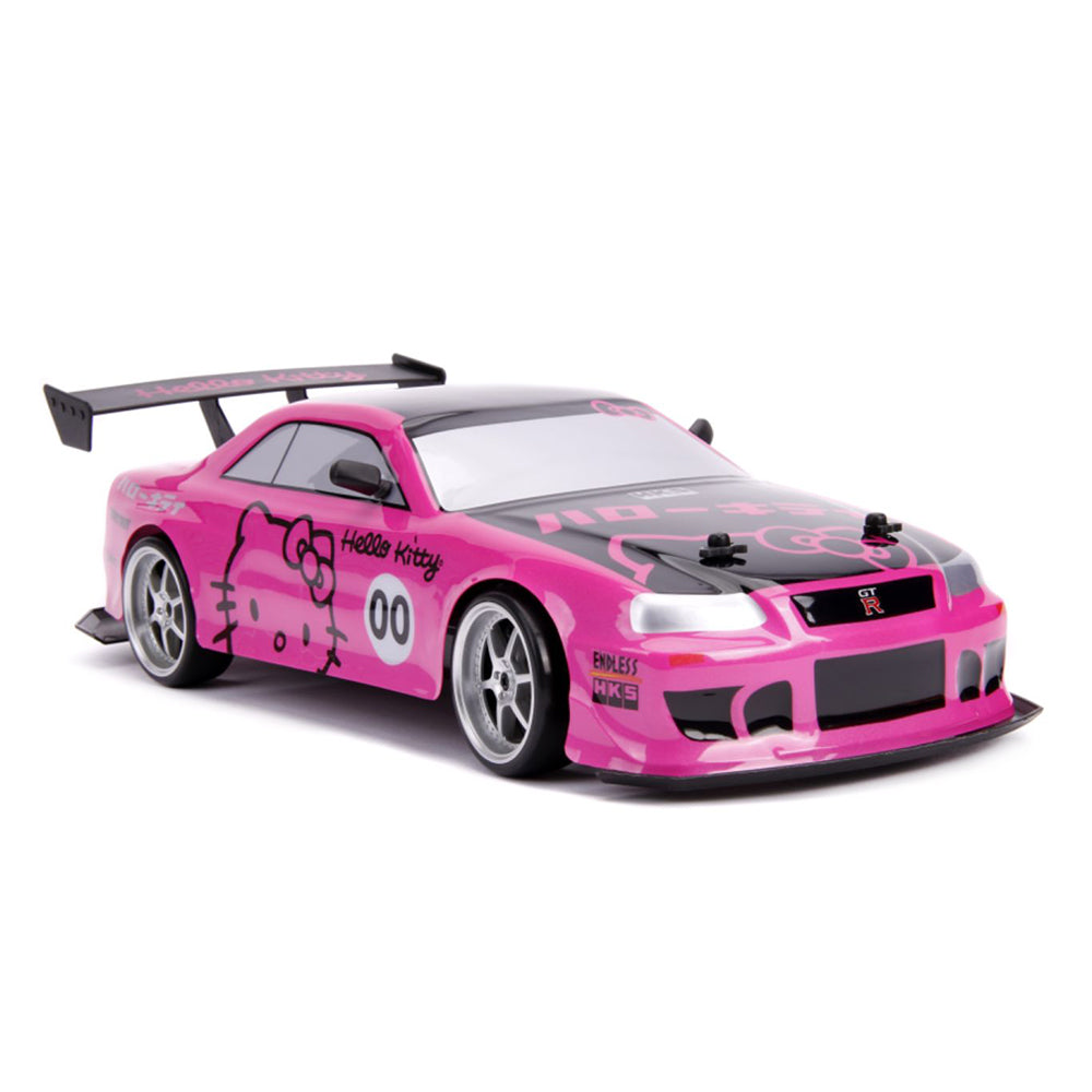 Jada 1:10 Scale Hello Kitty 2002 Nissan Skyline GT-R BNR34 Remote Control Car
