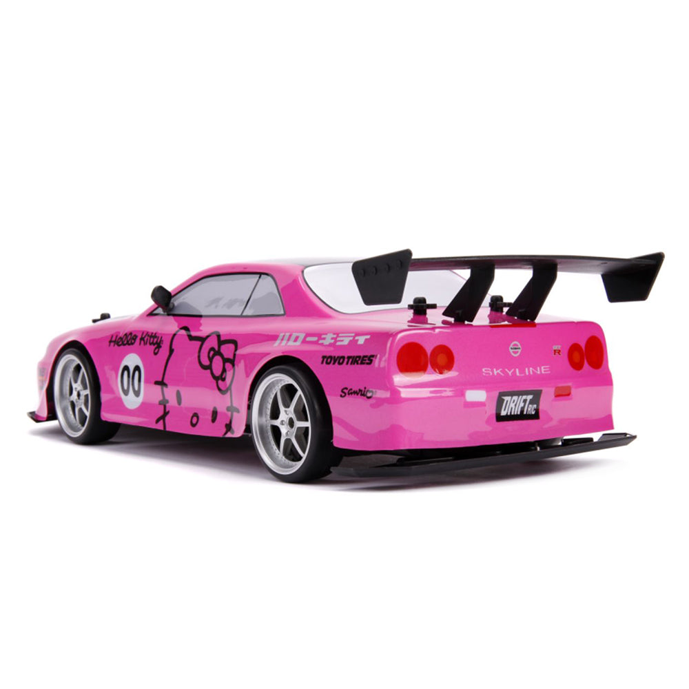 Jada 1:10 Scale Hello Kitty 2002 Nissan Skyline GT-R BNR34 Remote Control Car