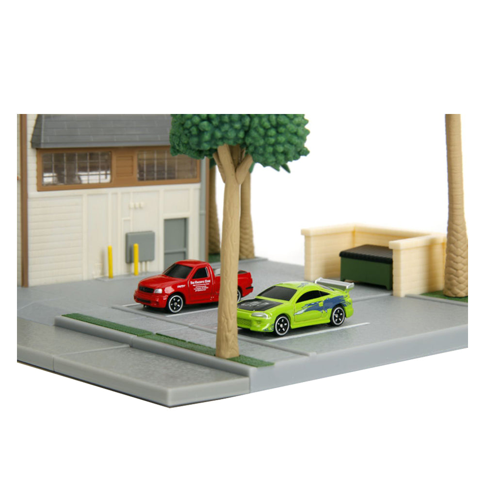Jada Fast & Furious Toretto's Cafe NanoScene With 2 Vehicles Diecast Model