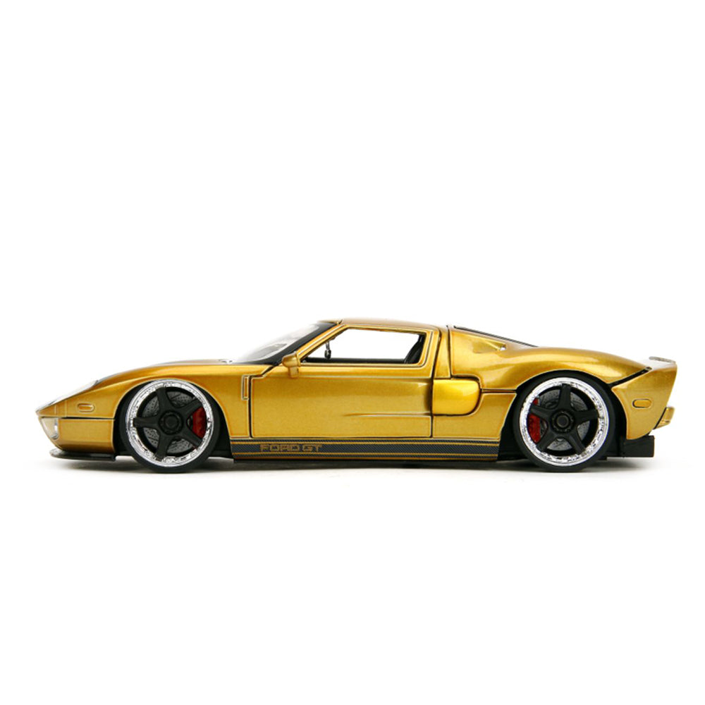 Jada 1:24 Scale Pink Slips 2005 Ford GT Gold Diecast Car Model
