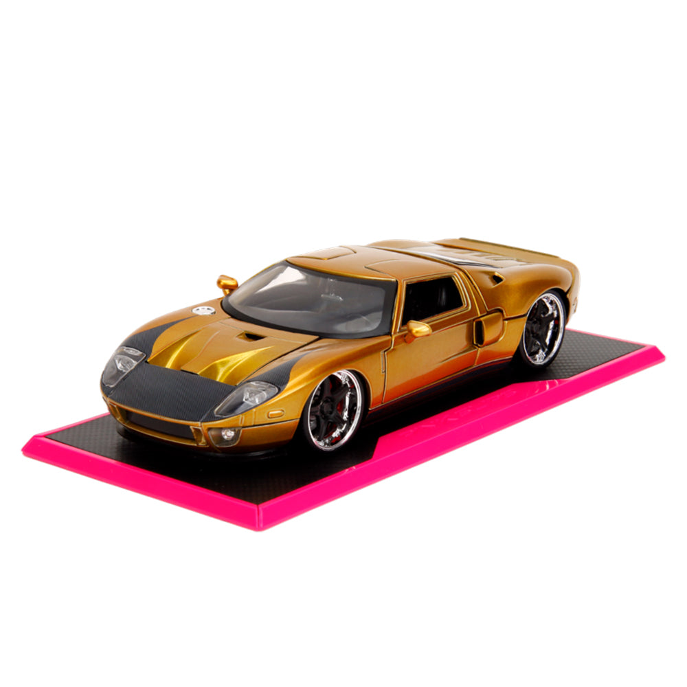 Jada 1:24 Scale Pink Slips 2005 Ford GT Gold Diecast Car Model