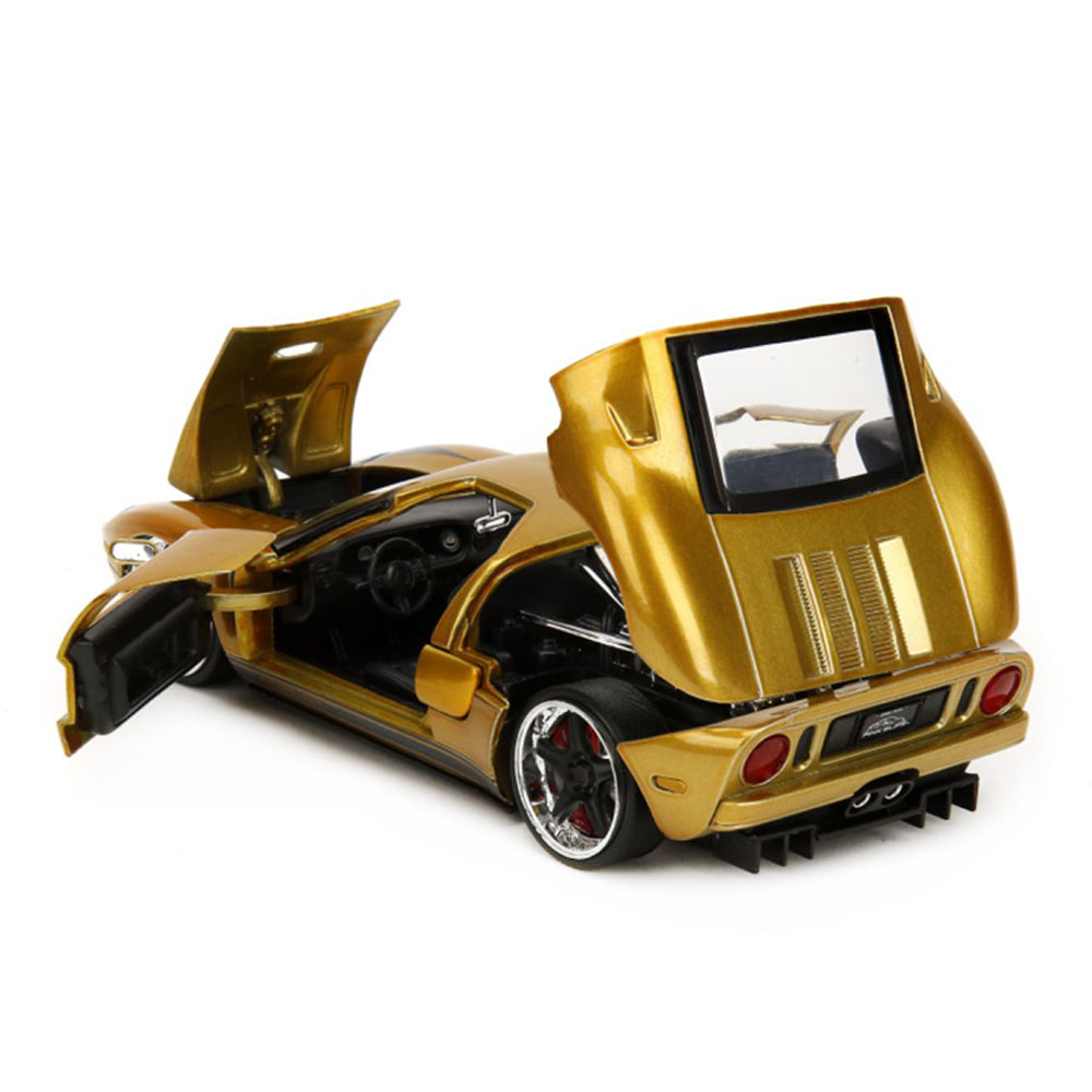 Jada 1:24 Scale Pink Slips 2005 Ford GT Gold Diecast Car Model