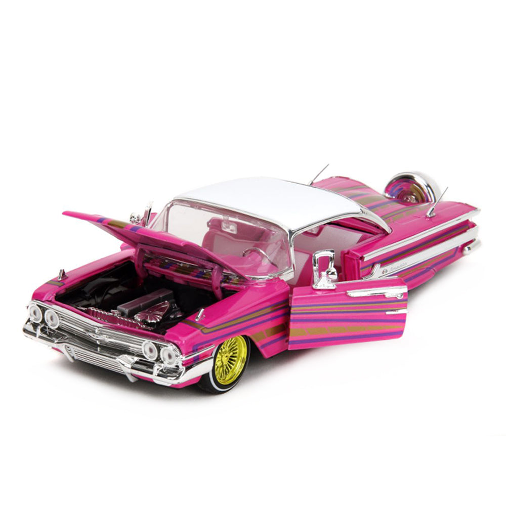 Jada 1:24 Scale Pink Slips 1960 Chevy Impala Low Rider Diecast Car Model