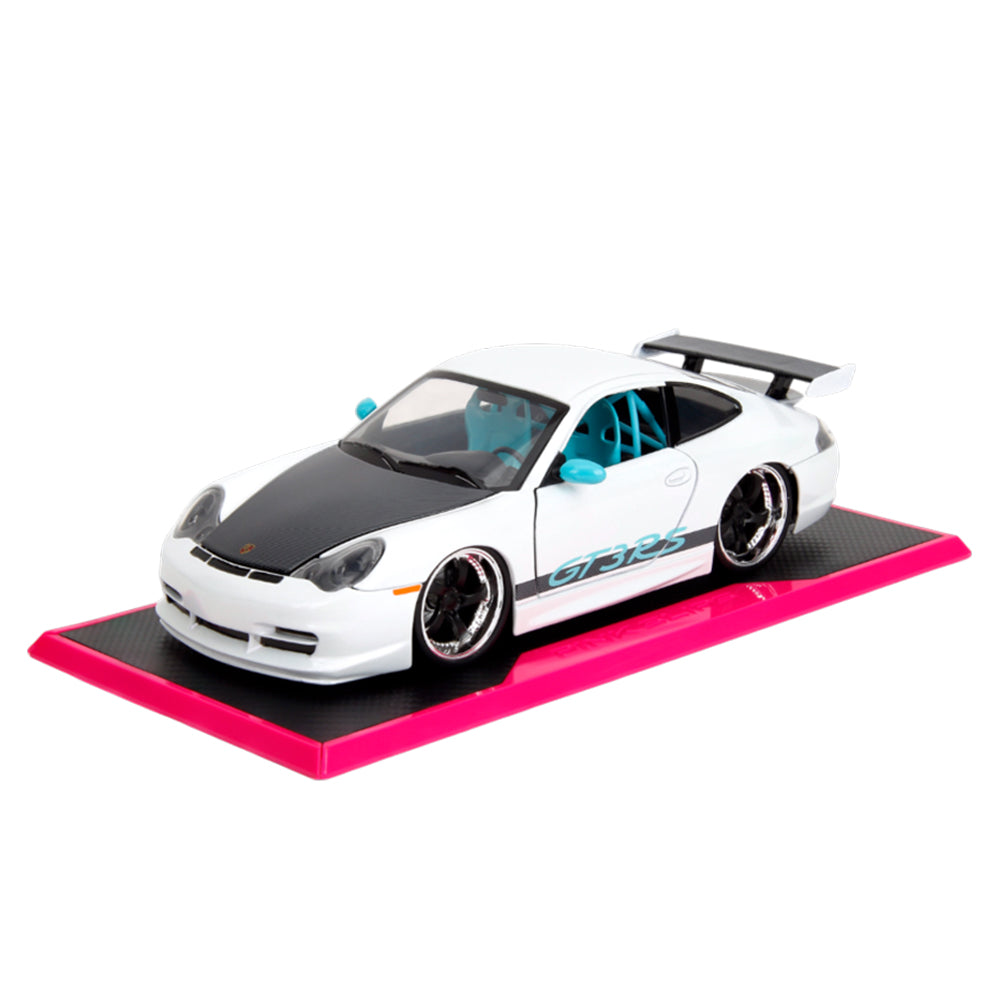 Jada 1:24 Scale Pink Slips Porsche 911 GT3 RS 996 White Blue Diecast Car Model