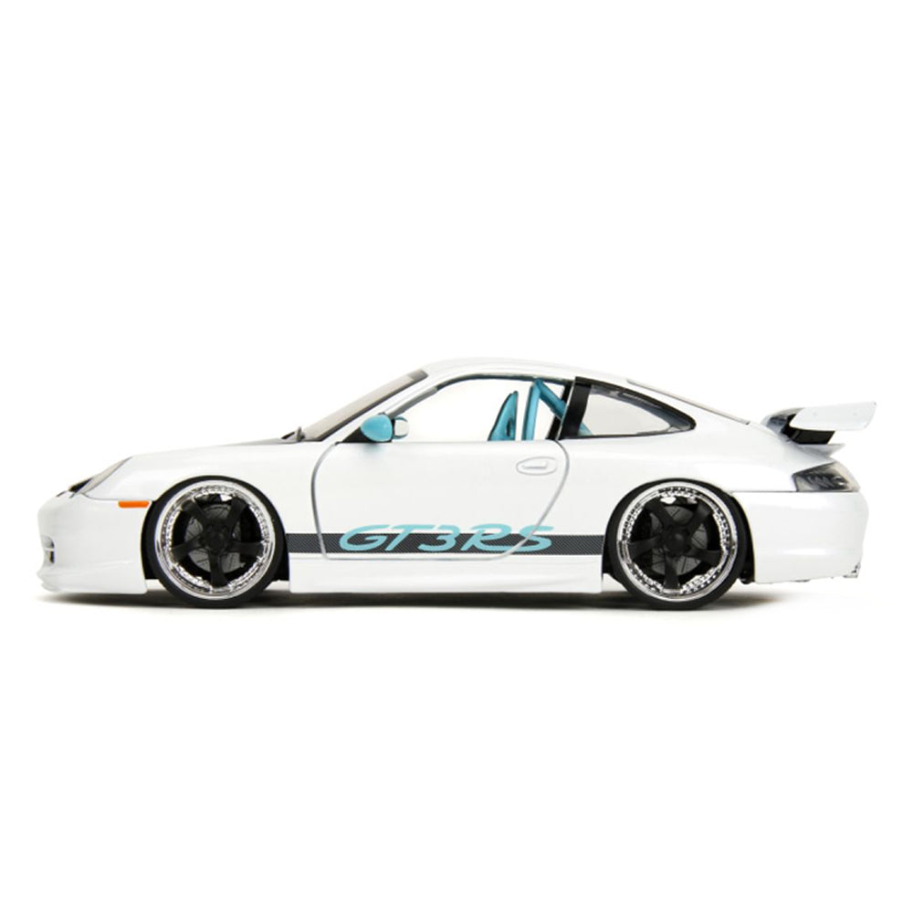 Jada 1:24 Scale Pink Slips Porsche 911 GT3 RS 996 White Blue Diecast Car Model