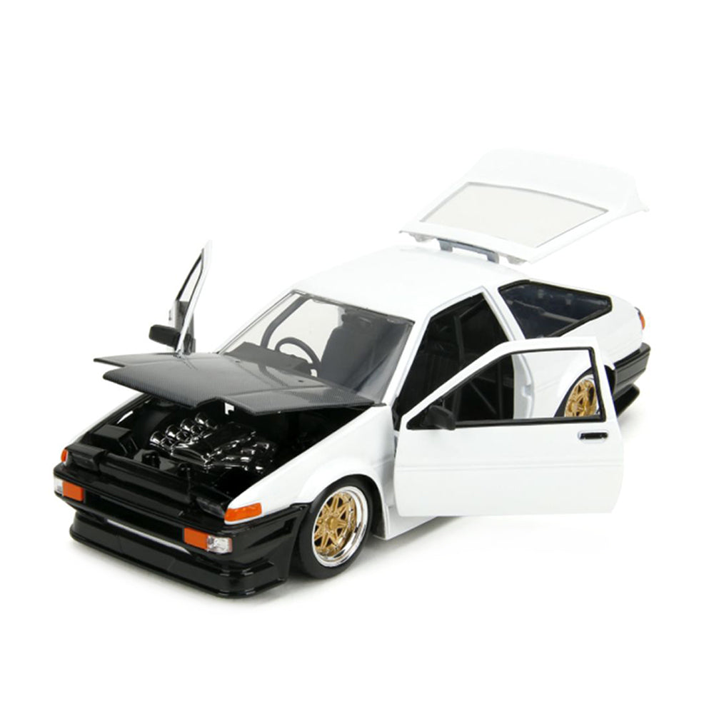 Jada 1:24 Scale JDM Tuners 1986 Toyota Trueno AE86 White Black Diecast Model