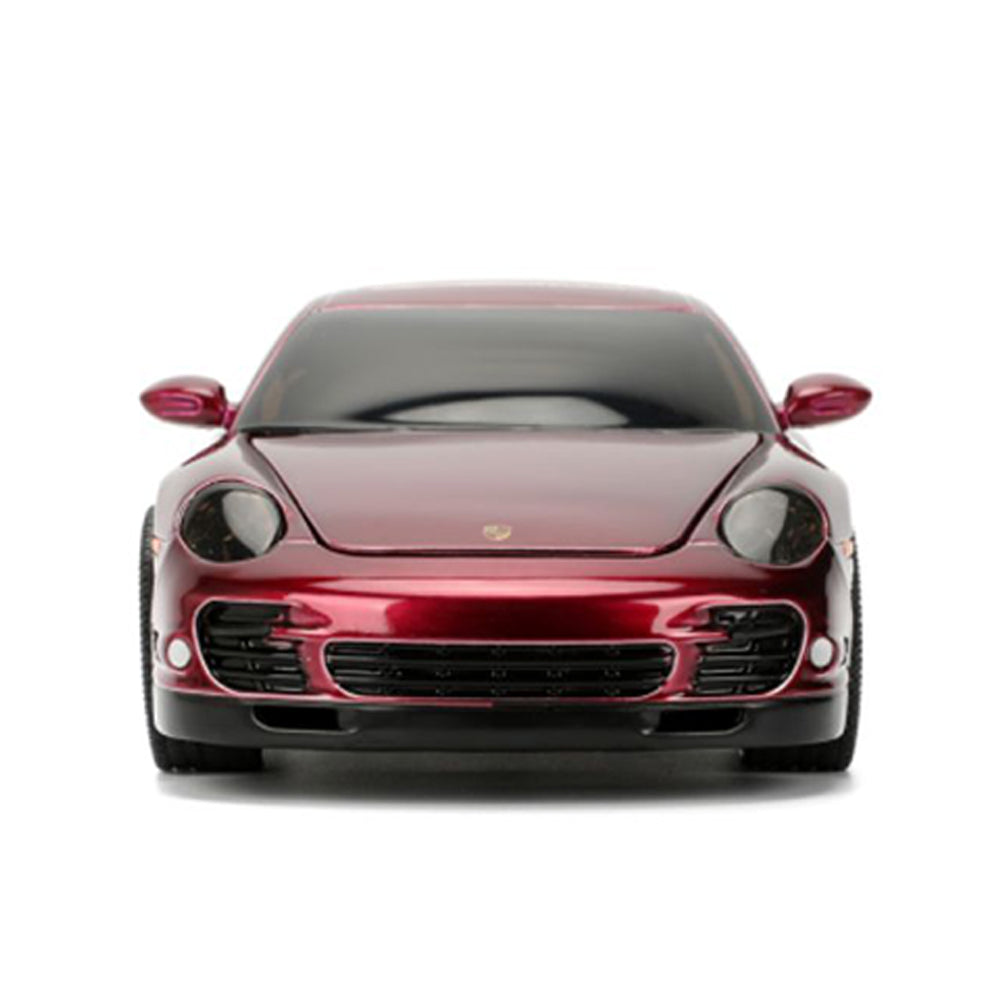 Jada 1:24 Scale Pink Slips Porsche 911 Turbo 997 Dark Red Diecast Car Model