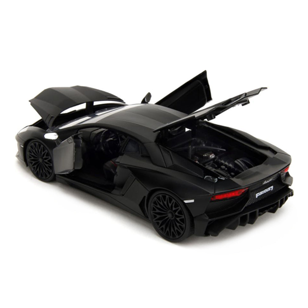 Jada 1:24 Scale Fast And Furious Shaw's Lamborghini Aventador Black Diecast Car