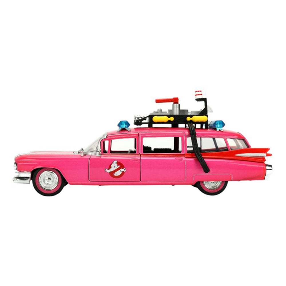 Jada 1:24 Scale Pink Slips Ghostbusters Ecto-1 Pink Diecast Vehicle