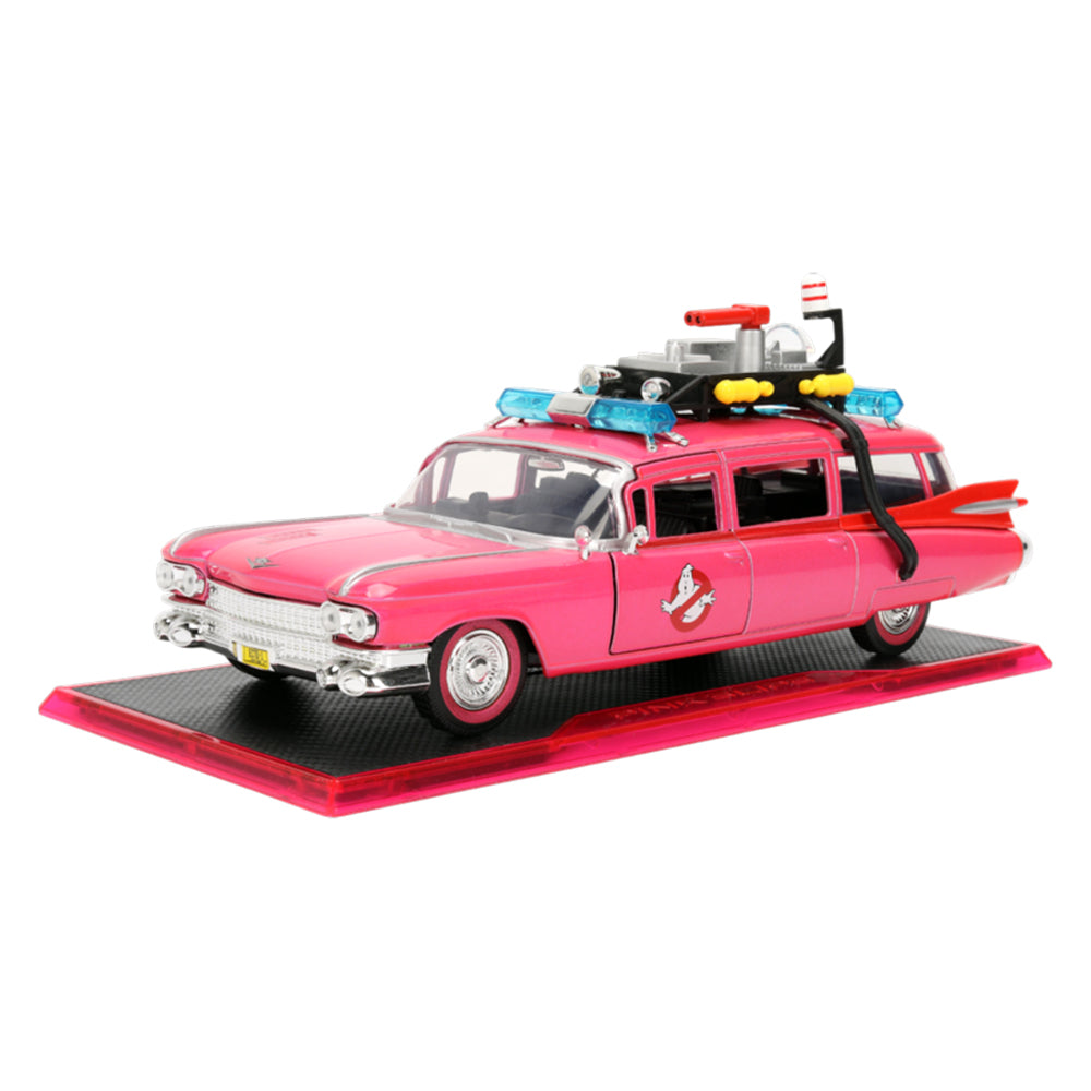 Jada 1:24 Scale Pink Slips Ghostbusters Ecto-1 Pink Diecast Vehicle