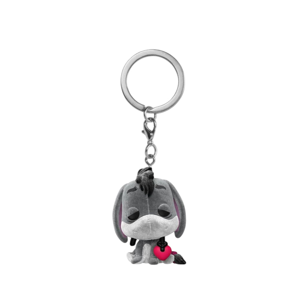 Funko Winnie The Pooh Eeyore With Heart Flocked Pop! Vinyl Figure Keychain