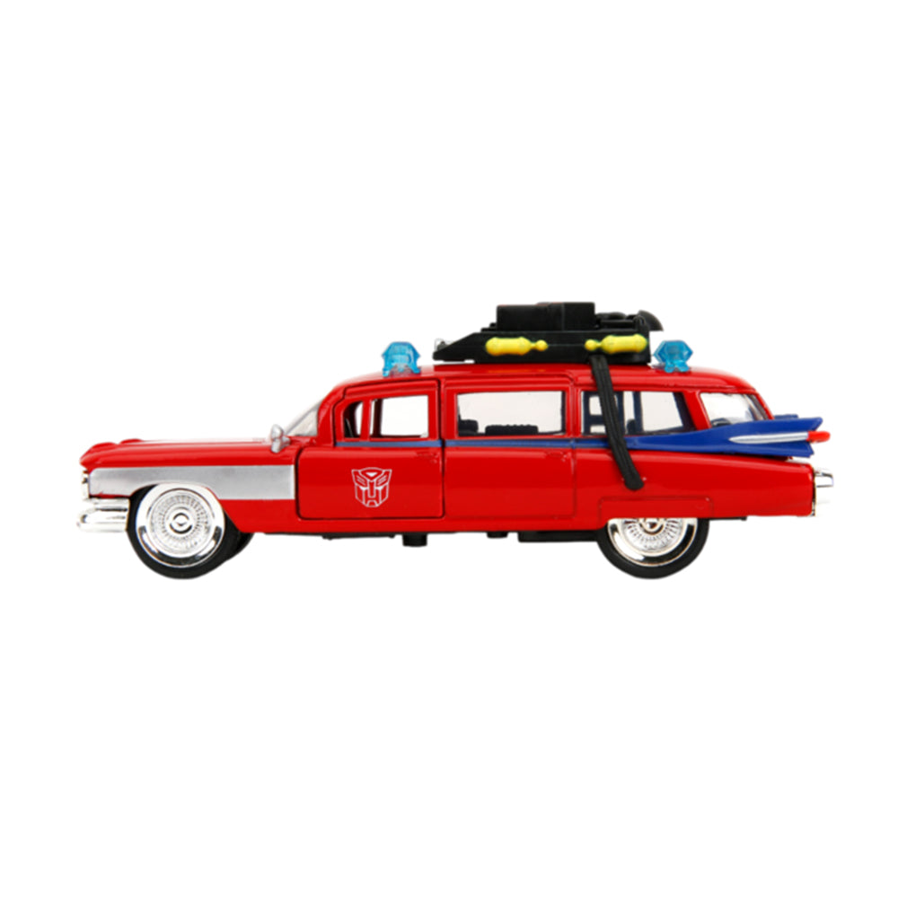 Jada 1:32 Scale Ghostbusters Cadillac Ecto-1 x Optimus Prime Diecast Car Model