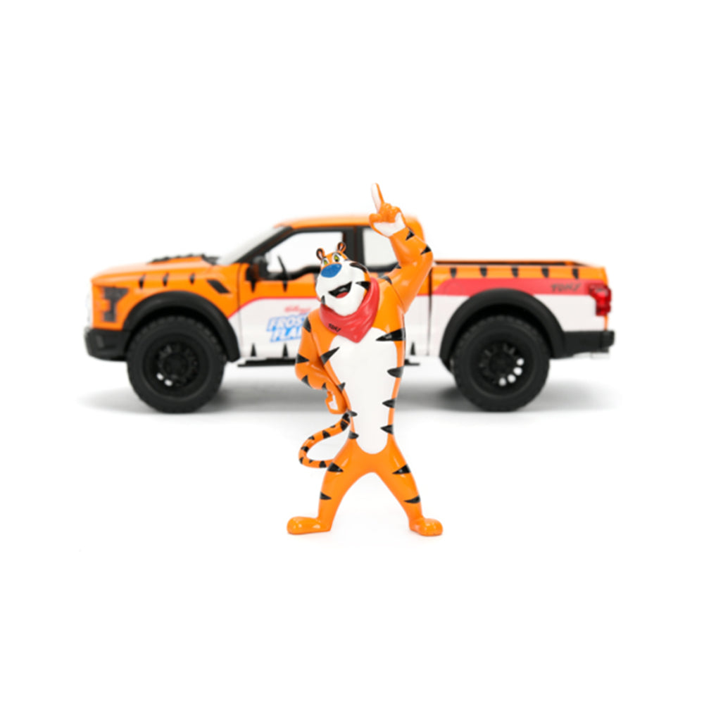 Jada 1:24 Scale Kellogs 2017 Ford F-150 Raptor Pickup With Tony The Tiger Figure Model